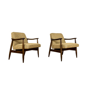 Pair Of Mid Century Modern Gfm 87 Armchairs By Juliusz Kędziorek, in KVADRAT, 1960s