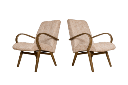 Pair Of Armchairs By Jaroslav šmídek For TON,, Czechoslovakia, 1960's