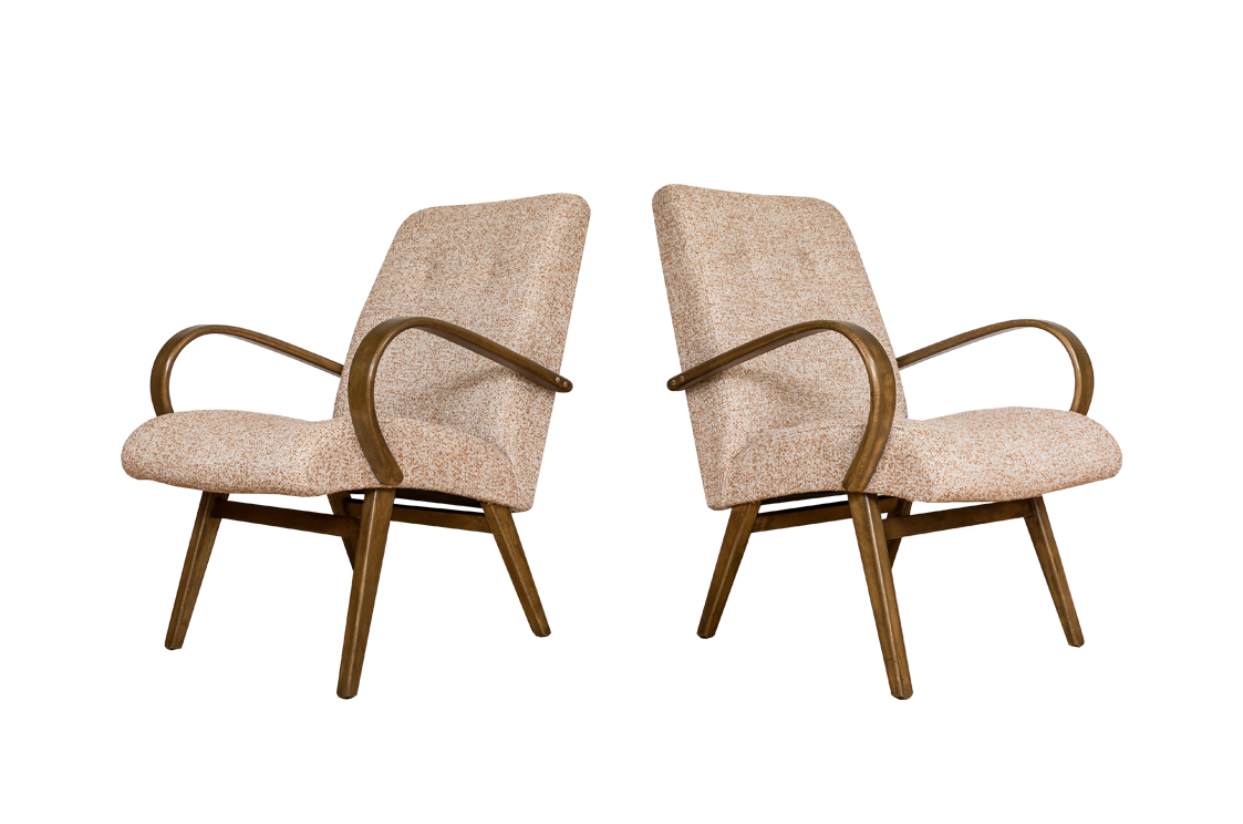 Pair Of Armchairs By Jaroslav šmídek For TON,, Czechoslovakia, 1960's
