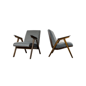 Pair Of Mid Century Modern Oak Armchairs, 1960s, Czechoslovakia