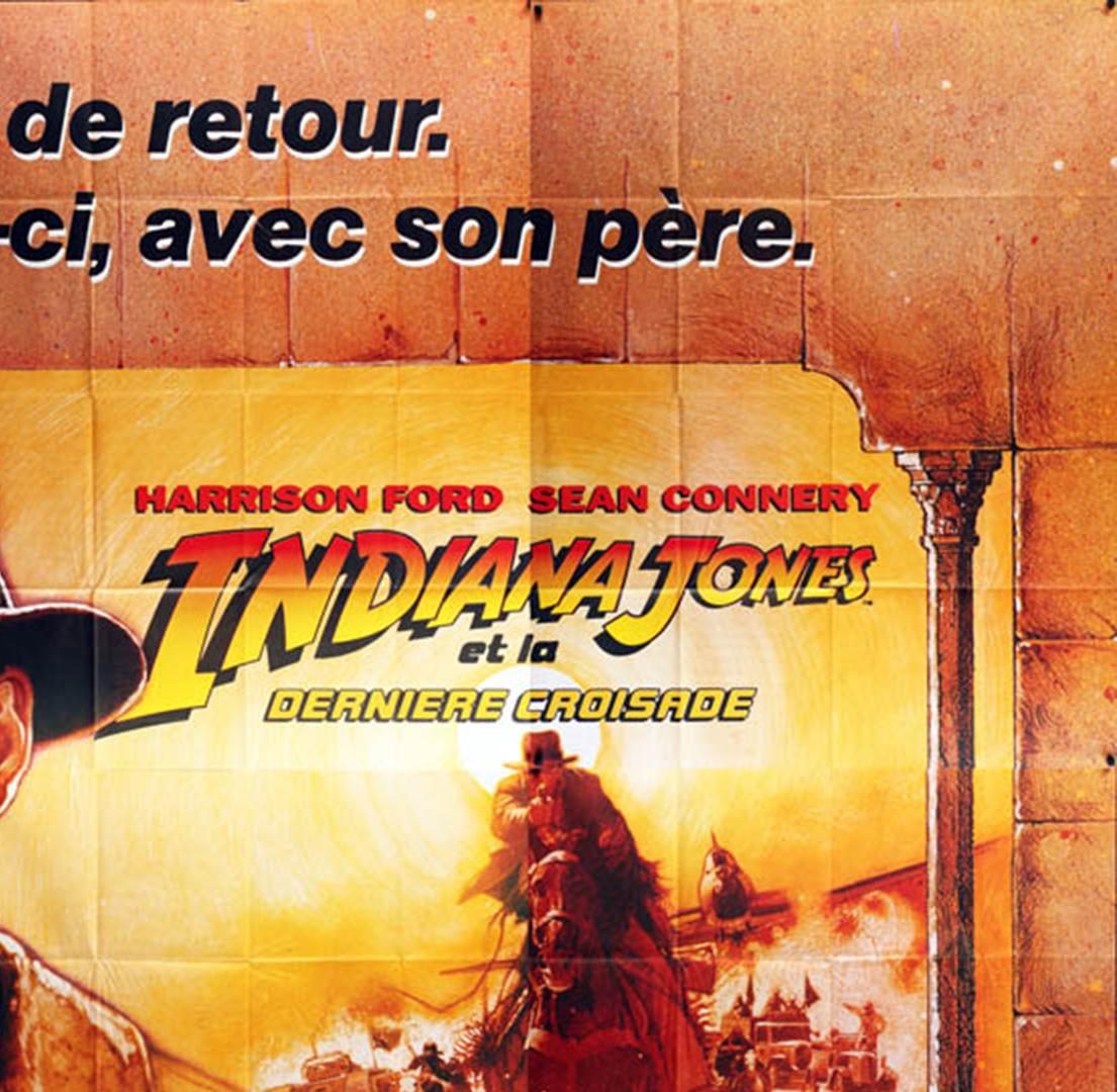 Indiana Jones and the Last Crusade 1989 Huge French 8 Sheet Film Poster, Struzan