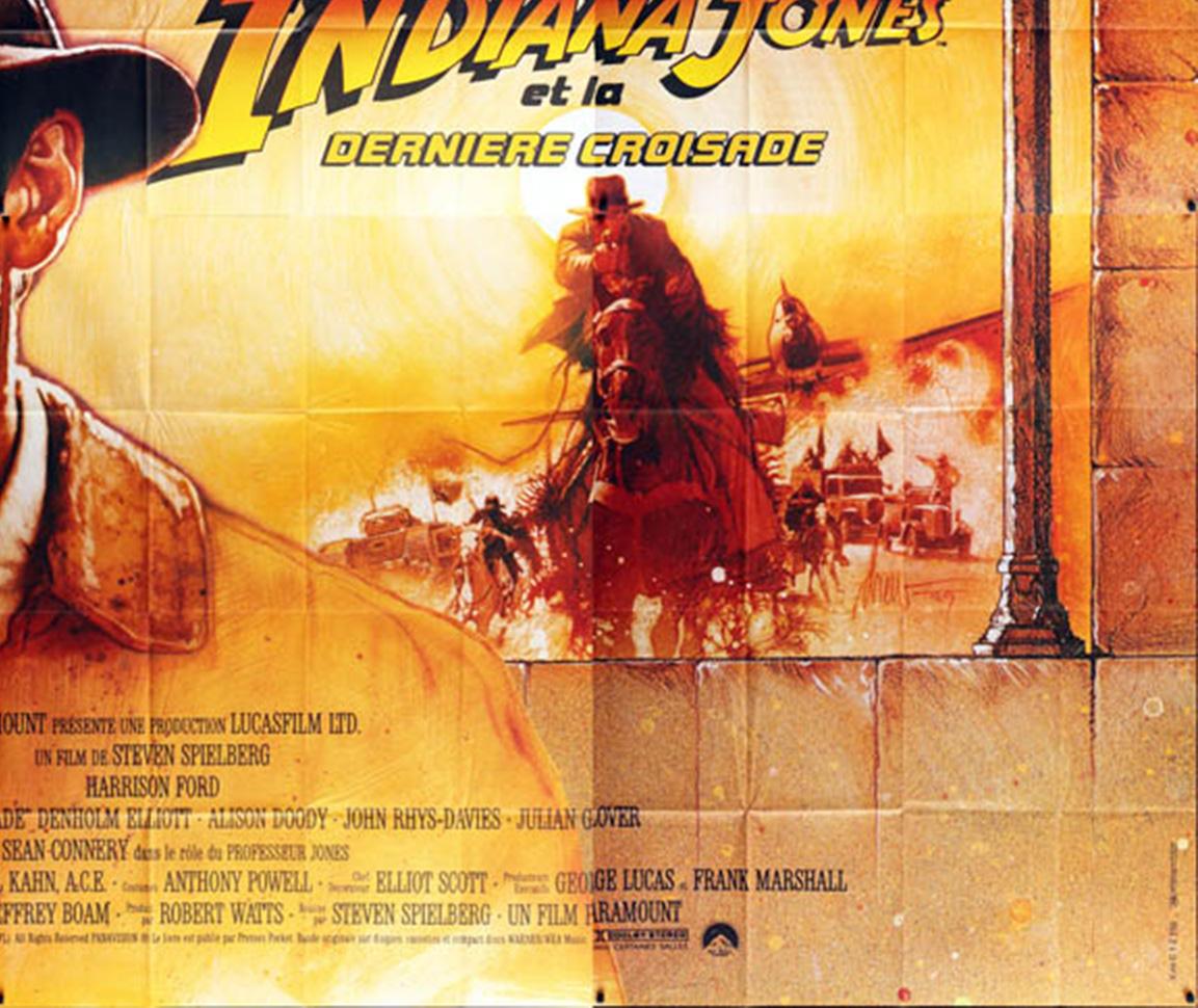 Indiana Jones and the Last Crusade 1989 Huge French 8 Sheet Film Poster, Struzan