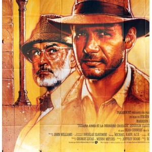 Indiana Jones and the Last Crusade 1989 Huge French 8 Sheet Film Poster, Struzan