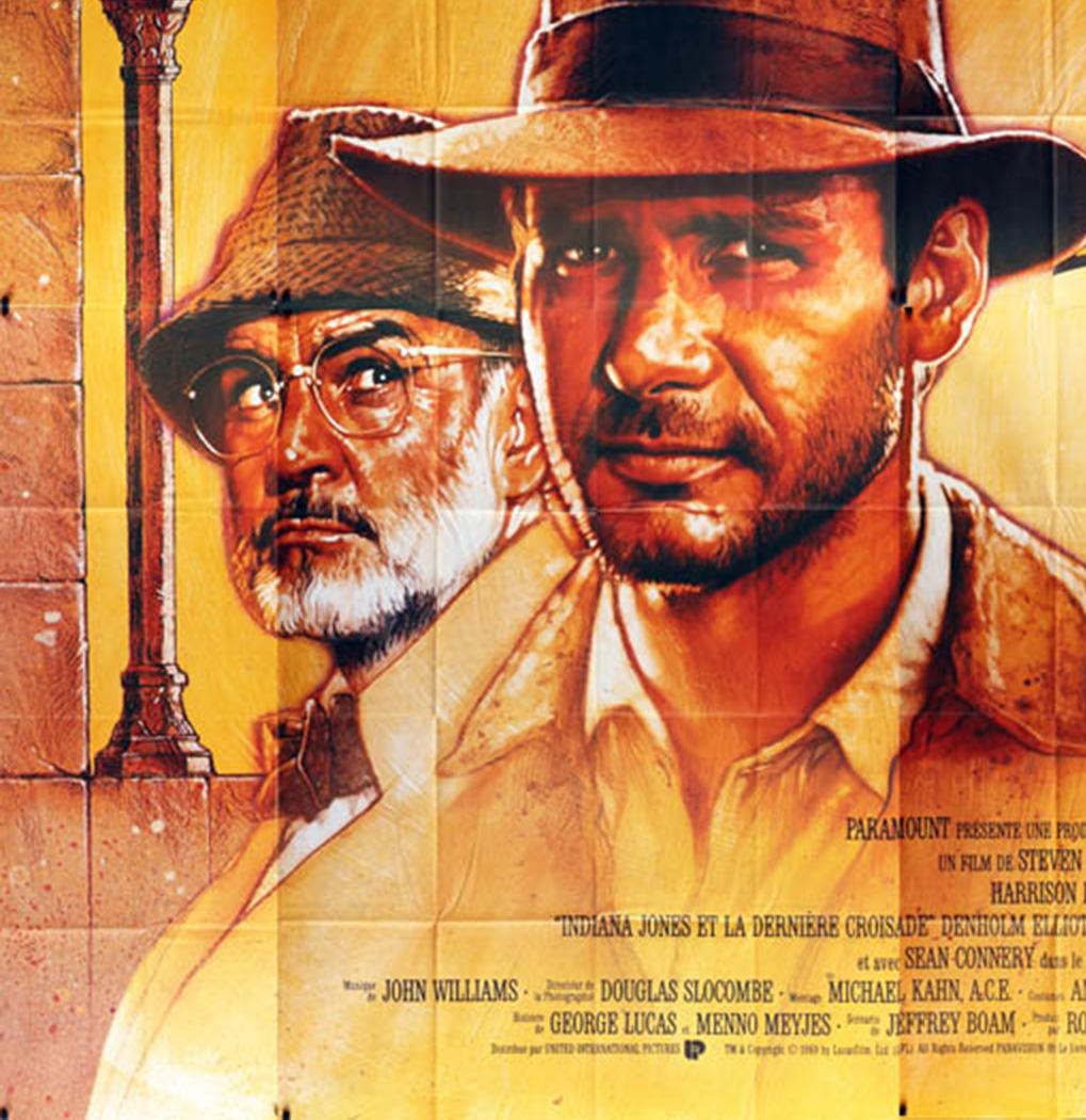 Indiana Jones and the Last Crusade 1989 Huge French 8 Sheet Film Poster, Struzan