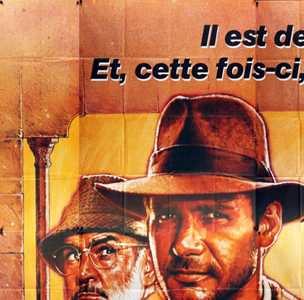 Indiana Jones and the Last Crusade 1989 Huge French 8 Sheet Film Poster, Struzan