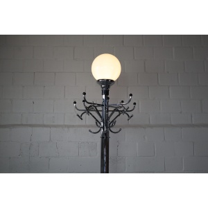 Large Art Deco chromed coat rack/floor lamp, early 20th century