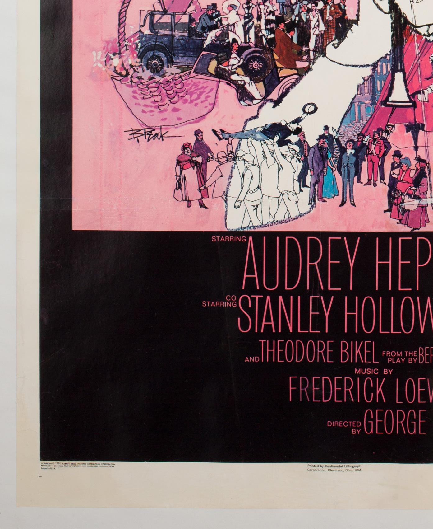 'My Fair Lady' 1964 US 1 Sheet Film Poster, Peak