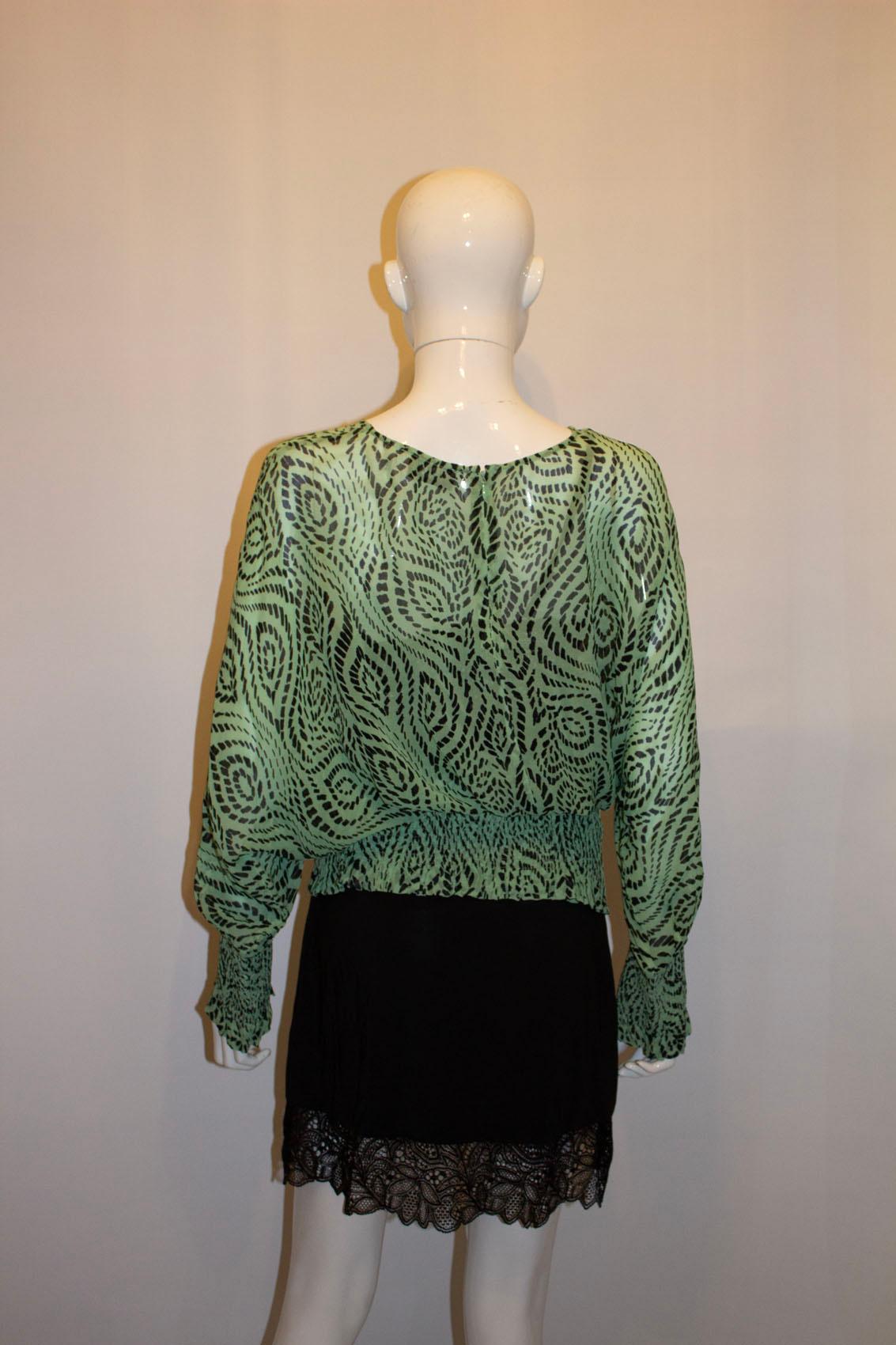 Peppermint Green and Black top by Essential Antwerp