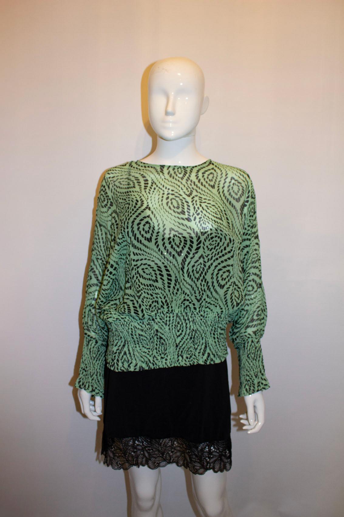 Peppermint Green and Black top by Essential Antwerp