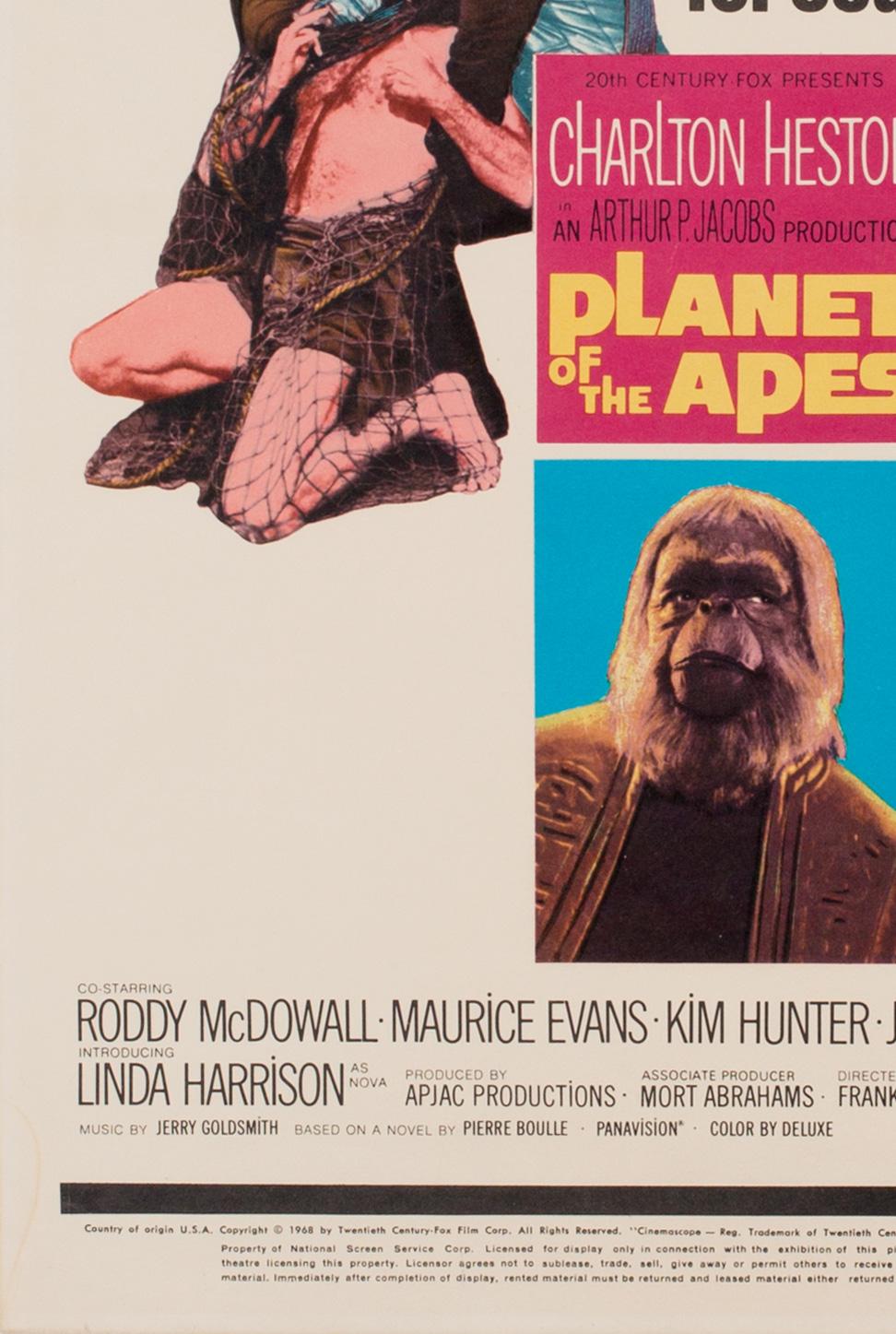 'Planet of the Apes' 1968 US Window Card Film Poster