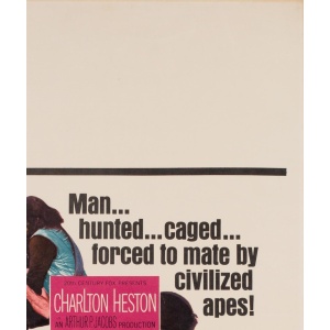 'Planet of the Apes' 1968 US Window Card Film Poster
