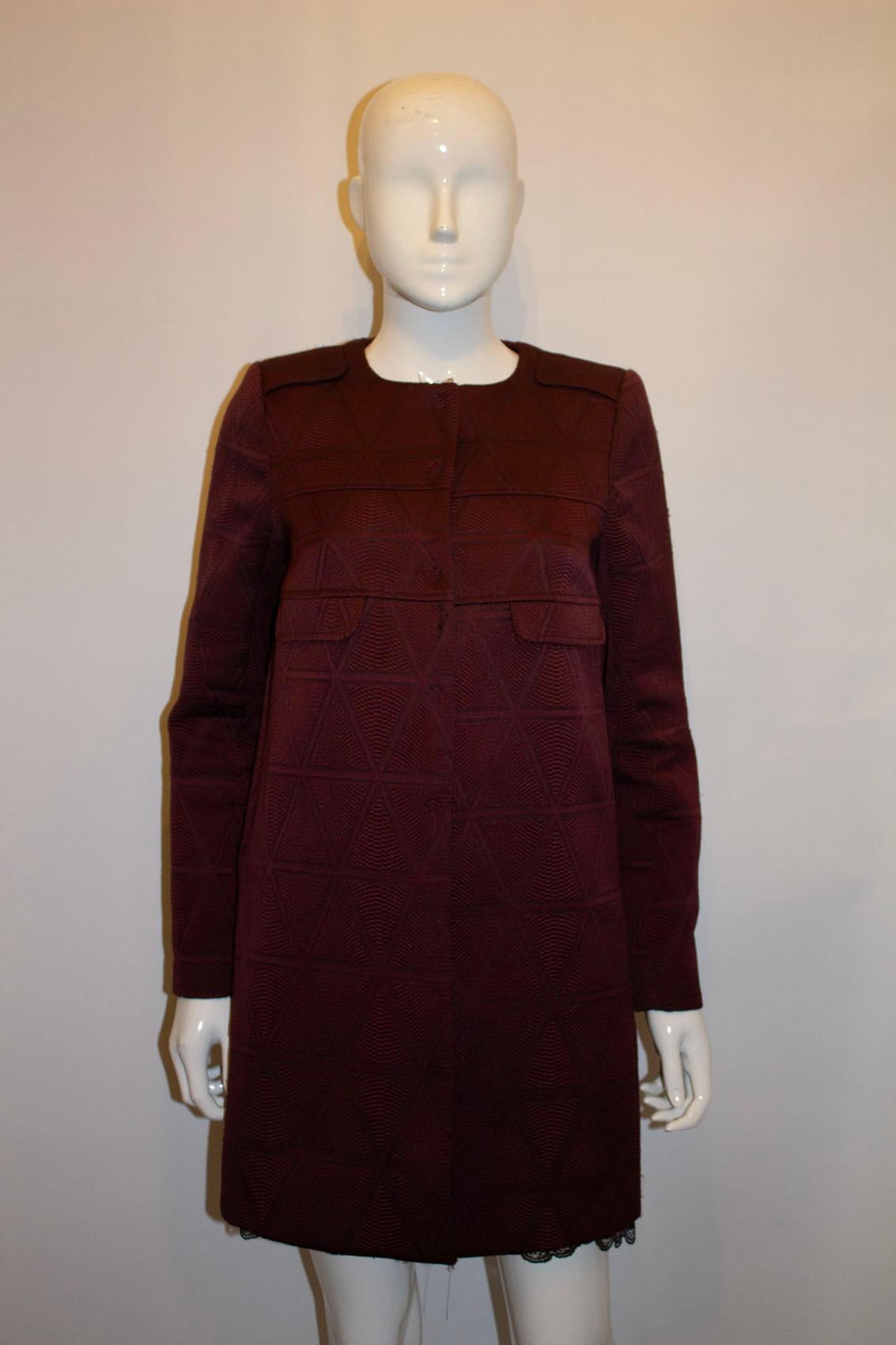 Tara Jarmon Burgundy Short Coat