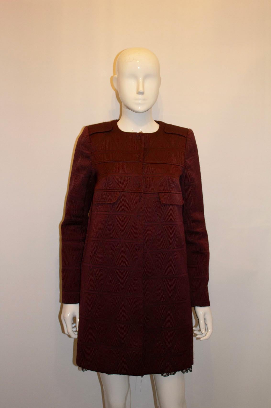 Tara Jarmon Burgundy Short Coat