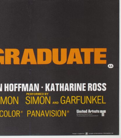 The Graduate 1967 UK Quad Film Movie Poster
