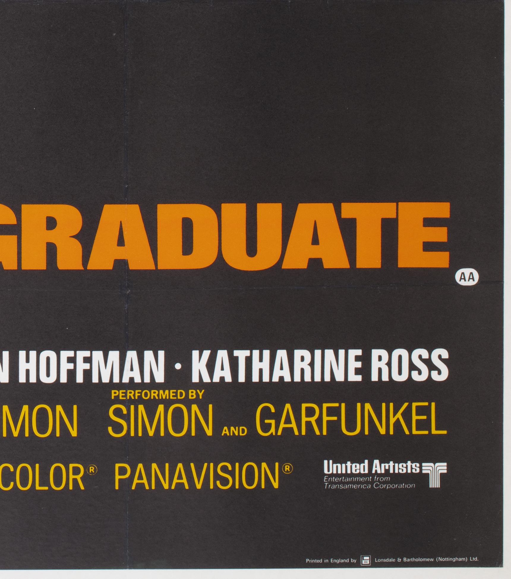 The Graduate 1967 UK Quad Film Movie Poster