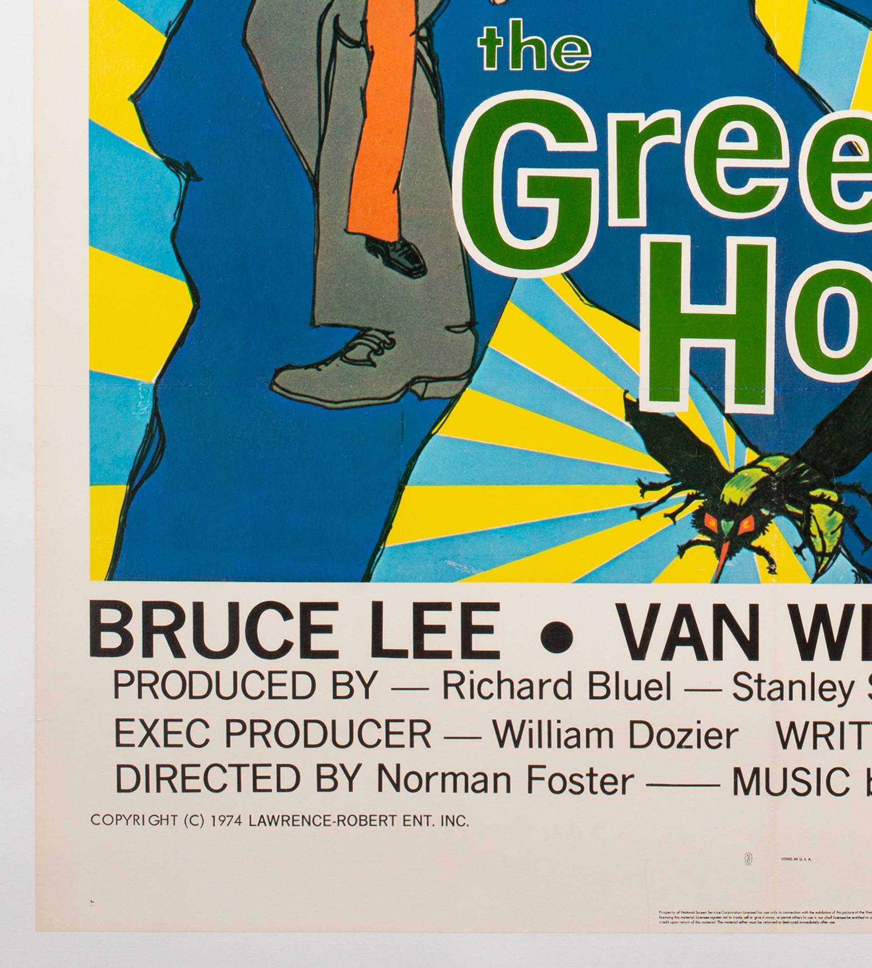 The Green Hornet 1974 US 1 Sheet Film Poster Green Title Style, Linen Backed