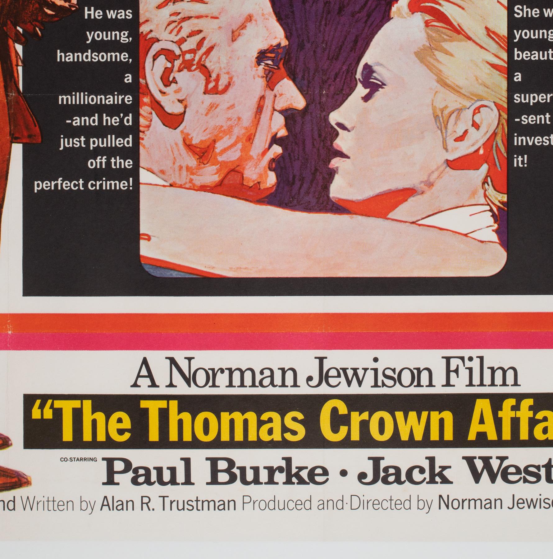 The Thomas Crown Affair 1968 UK Quad Film Movie Poster, Putzu