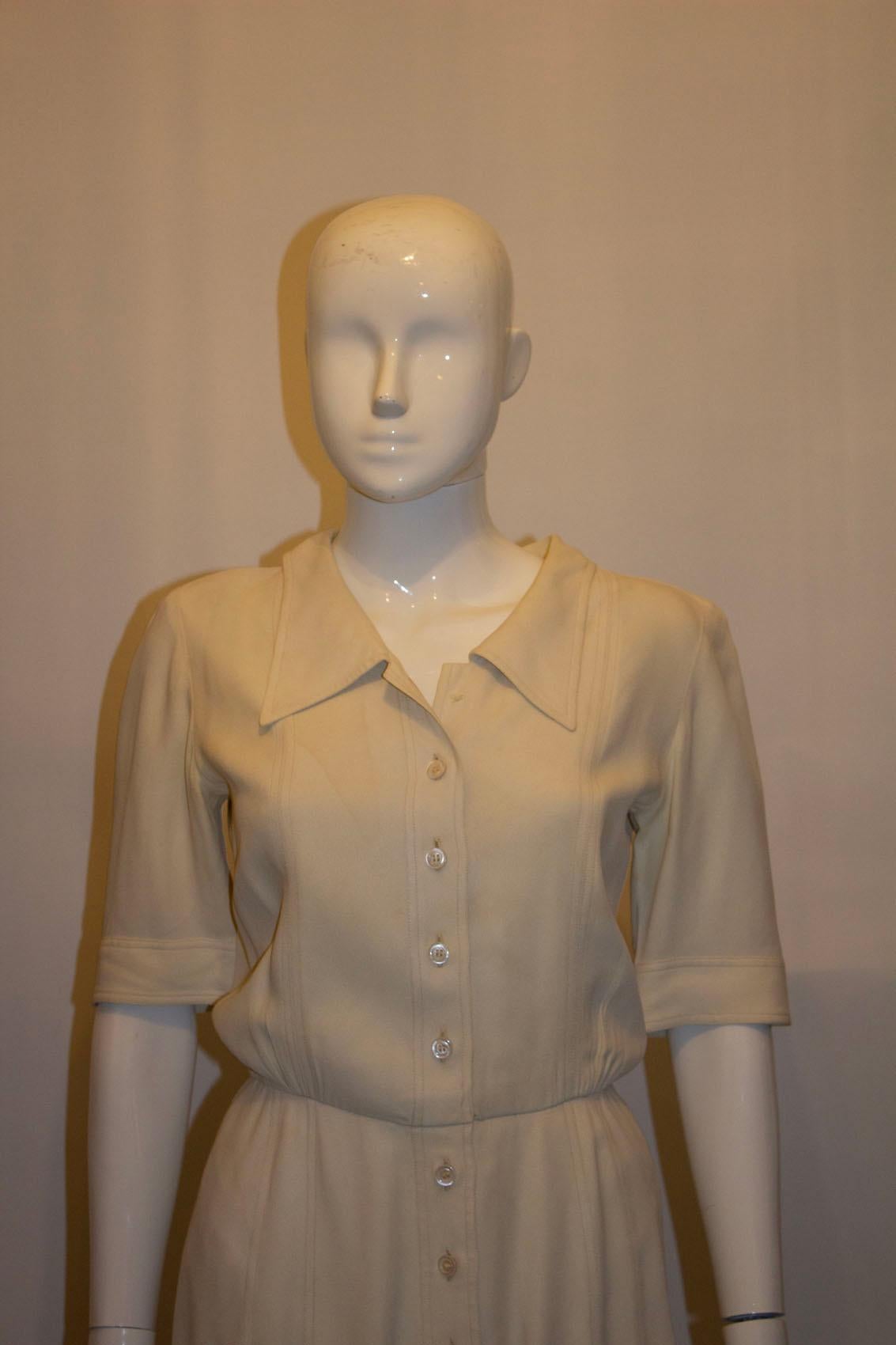 Vintage Yves Saint Laurent Rive Gauche Ivory Day Dress