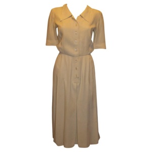 Vintage Yves Saint Laurent Rive Gauche Ivory Day Dress
