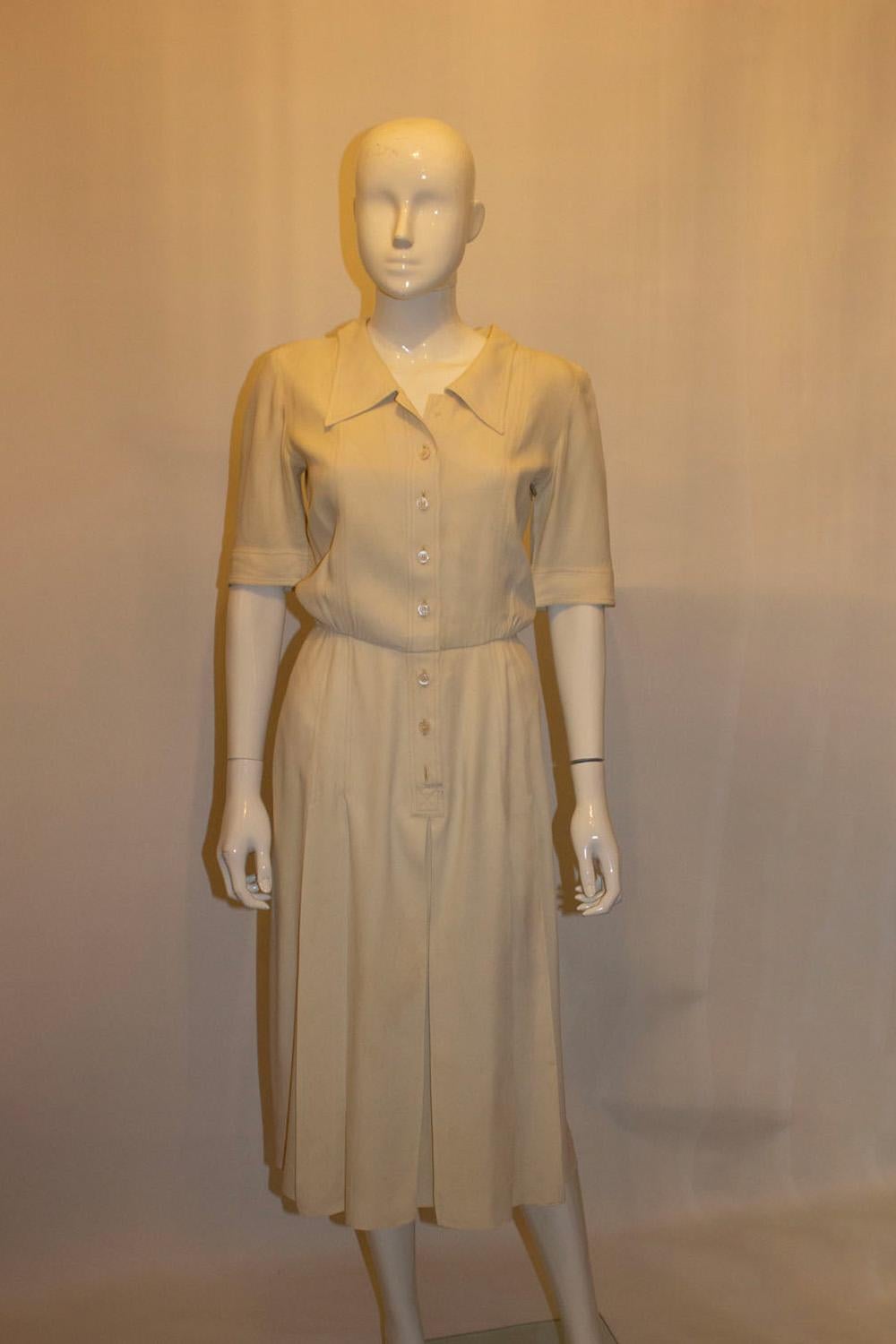 Vintage Yves Saint Laurent Rive Gauche Ivory Day Dress