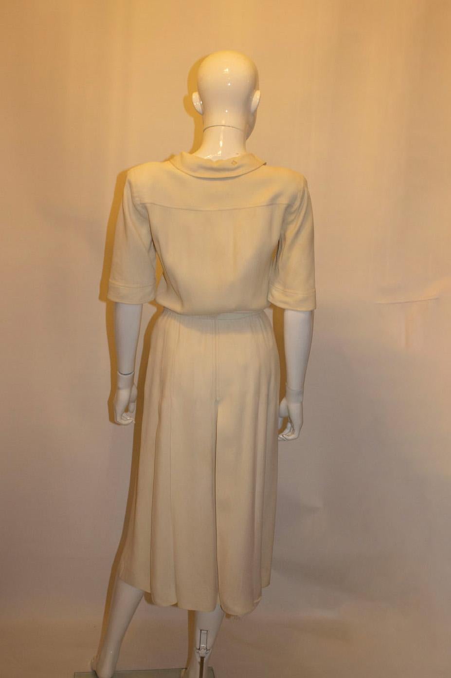 Vintage Yves Saint Laurent Rive Gauche Ivory Day Dress