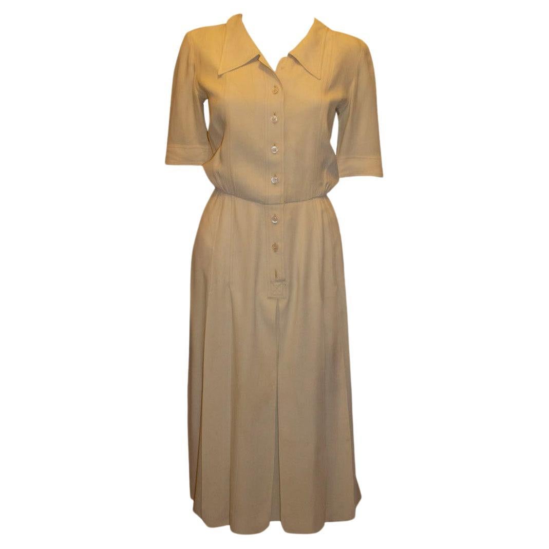 Vintage Yves Saint Laurent Rive Gauche Ivory Day Dress