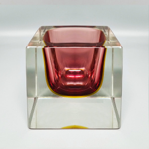 1960s Stunning Large Murano Pink Ashtray or Catch-All By Flavio Poli for Seguso
