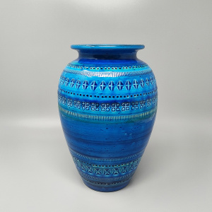1960s Stunning Vase by Aldo Londi for Bitossi "Blue Rimini Collection"