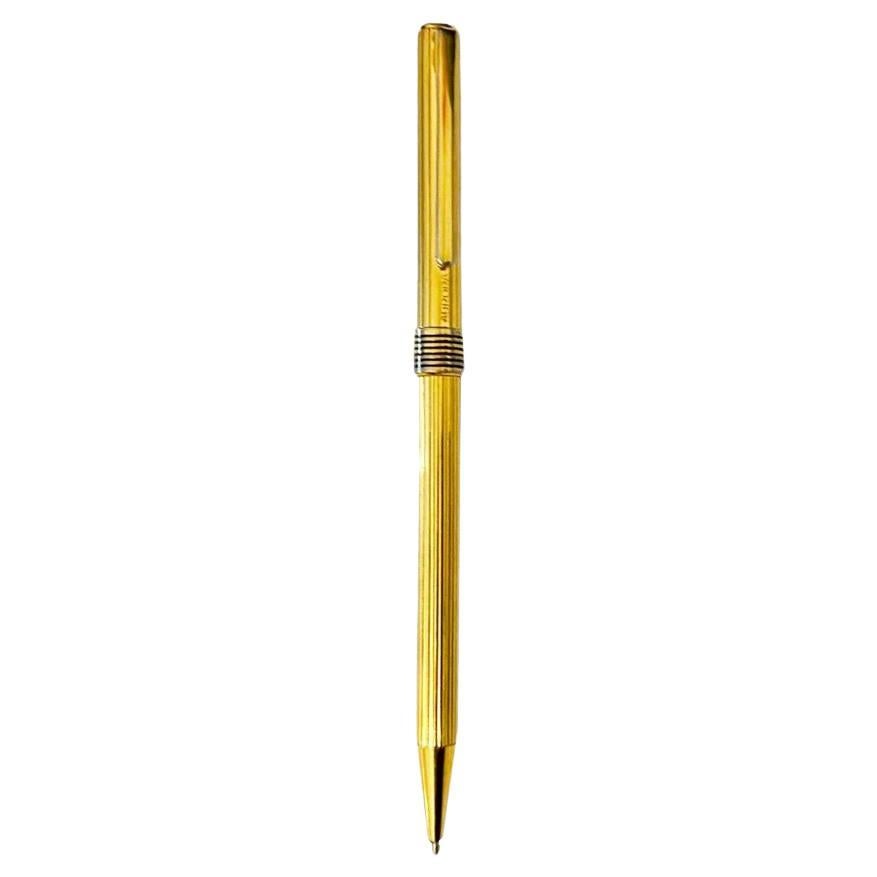 1980s Aurora Marco Polo Gilt Metal Ballpoint Pen