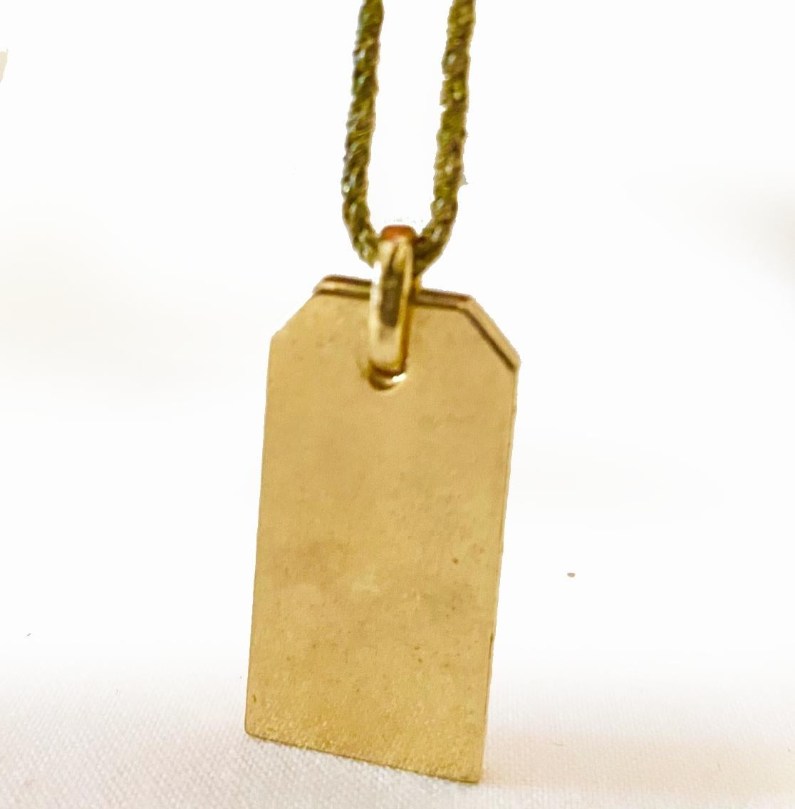 1980s Christian Dior Enameled Logo Pendant Necklace
