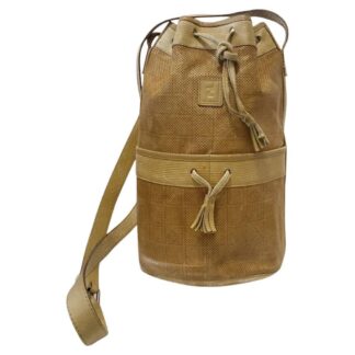 1980s Fendi Beige Brown Tall Leather Bucket Bag