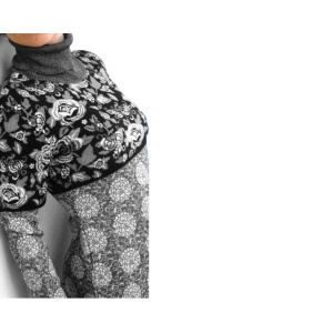 1980s Kenzo Jungle Floral Geometric Knitted Dress