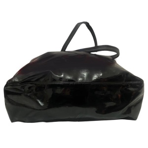 1980s Versace Black Patent Leather Medusa Cut Out Tote Bag