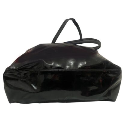 1980s Versace Black Patent Leather Medusa Cut Out Tote Bag