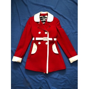 1990s Dolce & Gabbana Runway Red Retro Coat