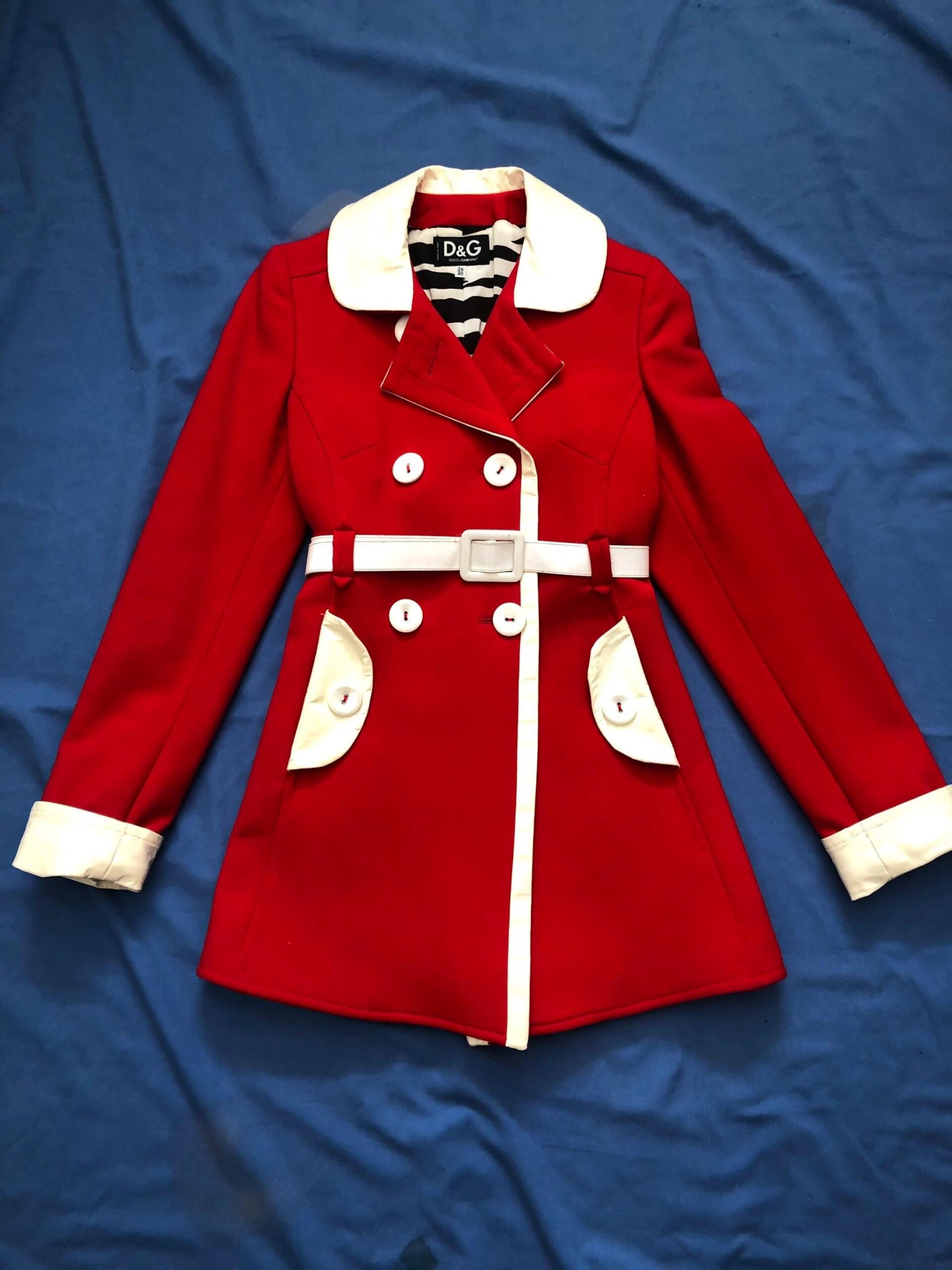 1990s Dolce & Gabbana Runway Red Retro Coat
