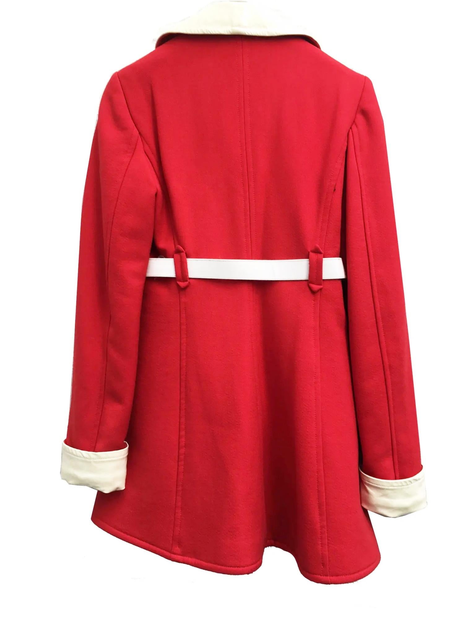 1990s Dolce & Gabbana Runway Red Retro Coat