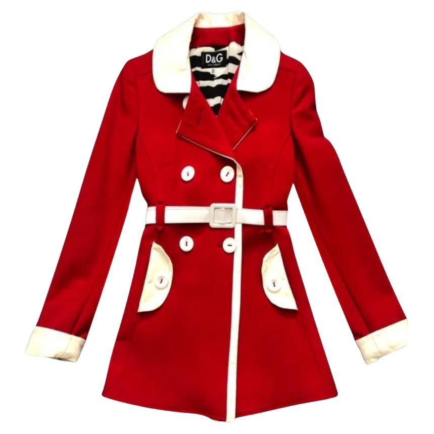 1990s Dolce & Gabbana Runway Red Retro Coat