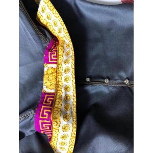 1990s Gianni Versace Denim Contrast Cuff Cropped Mako Cotton Shirt
