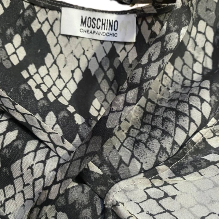 1990s Moschino Cheap and Chic Animal Print Chiffon Silk Mini Dress