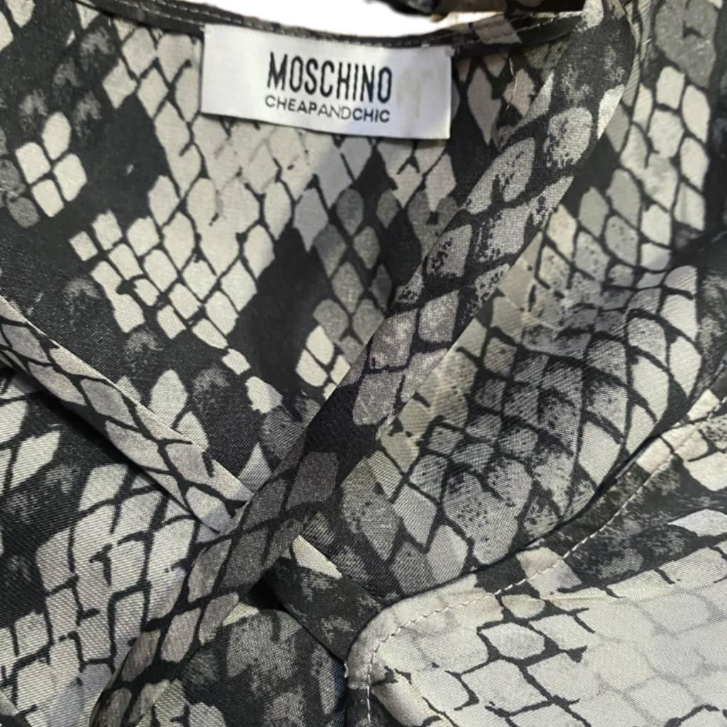 1990s Moschino Cheap and Chic Animal Print Chiffon Silk Mini Dress