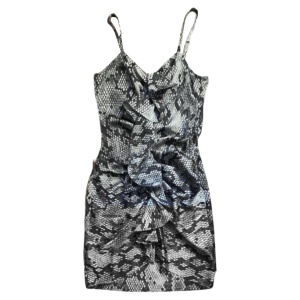 1990s Moschino Cheap and Chic Animal Print Chiffon Silk Mini Dress