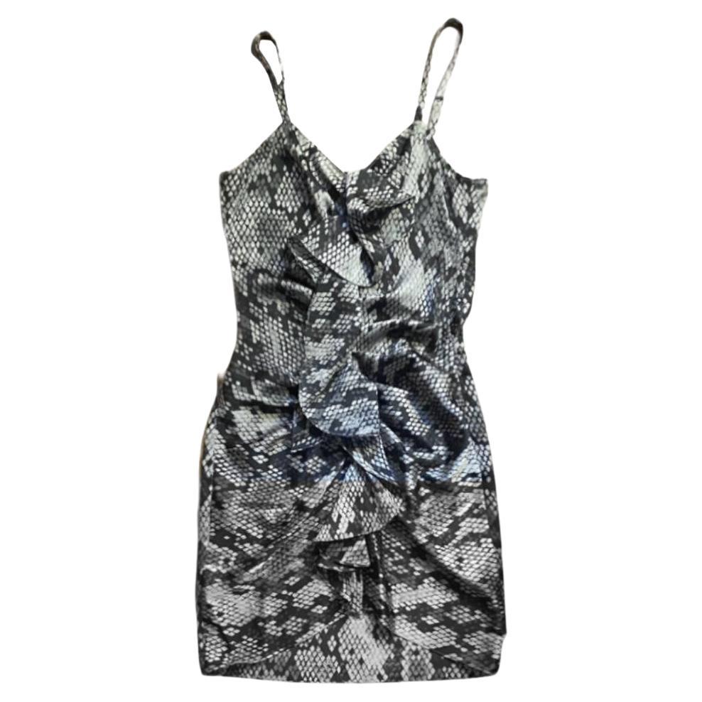 1990s Moschino Cheap and Chic Animal Print Chiffon Silk Mini Dress
