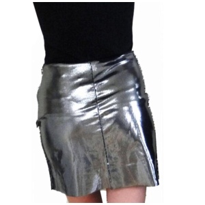 1990s Moschino Silver Metallic High Waist Skirt