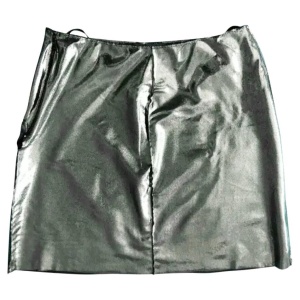1990s Moschino Silver Metallic High Waist Skirt