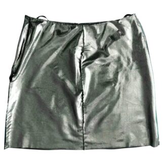 1990s Moschino Silver Metallic High Waist Skirt
