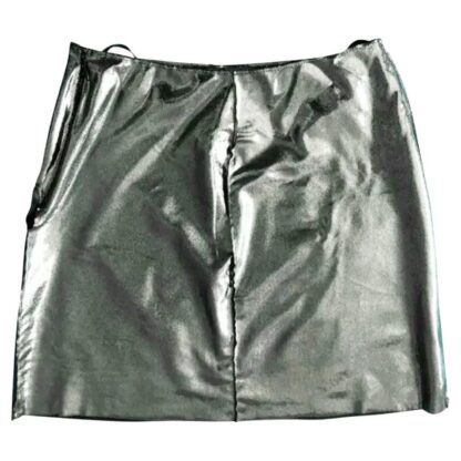 1990s Moschino Silver Metallic High Waist Skirt