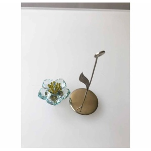1990s Swarovski Crystal Paradise Blue Flower with Stand