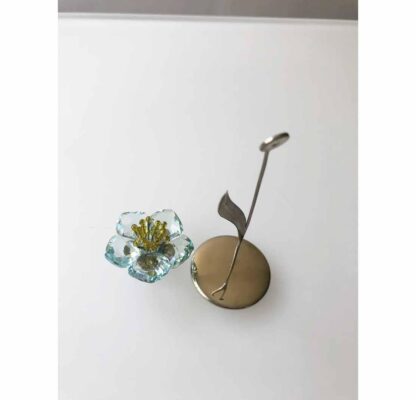 1990s Swarovski Crystal Paradise Blue Flower with Stand