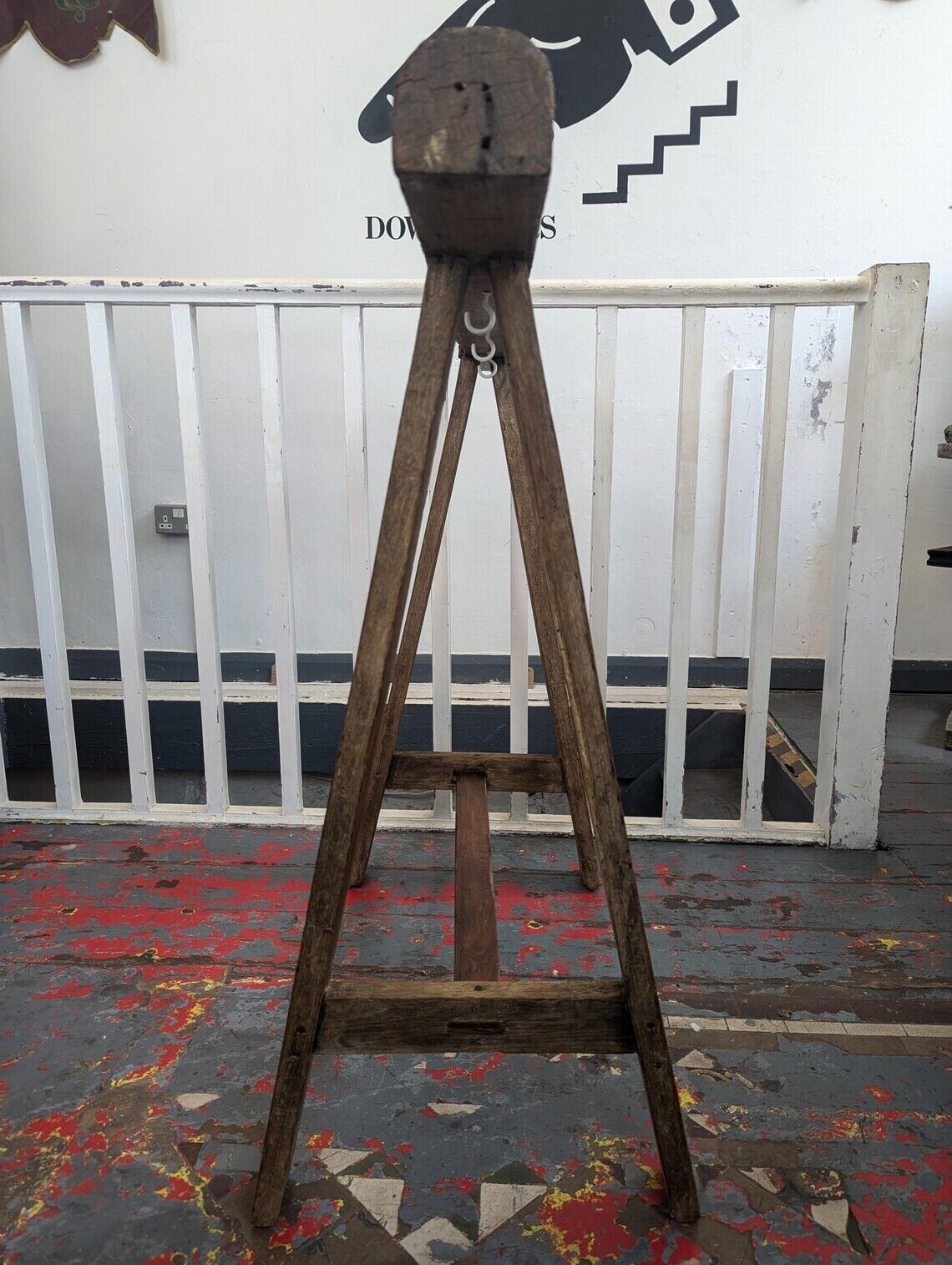 19th Century Solid Oak French Trestle/Hall Stand. Antique/Vintage/Entryway